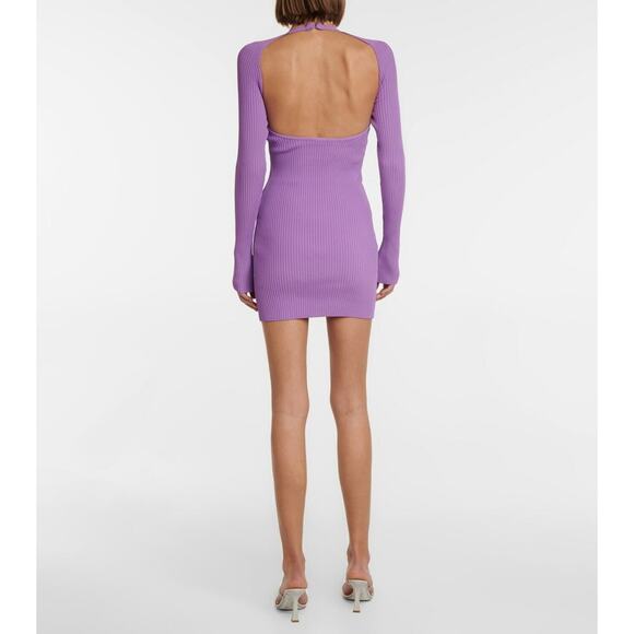New With Tags ❤️David Koma Purple Cutout Accent V-Neck Mini Dress❤️ - Picture 3 of 3